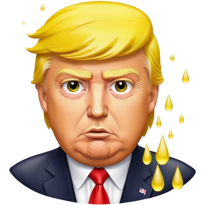 Trump soaked by yellow rain  emoji