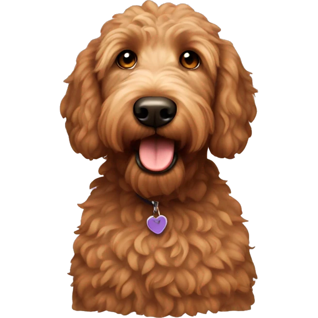 Brown golden doodle emoji