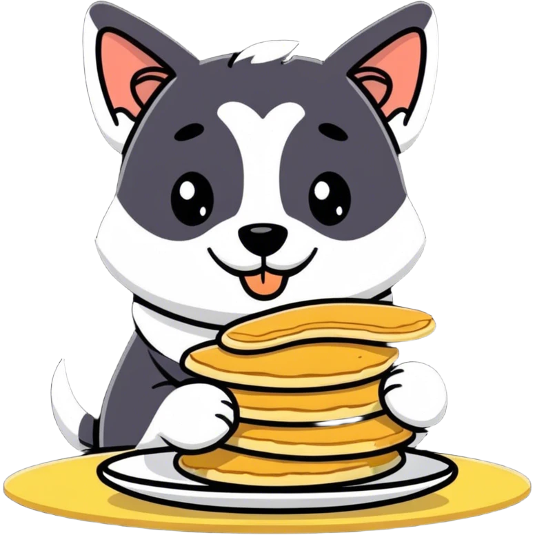 Dog eating pancakes  emoji