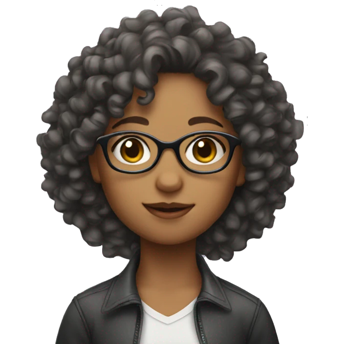 girl with curly hair and glasses emoji