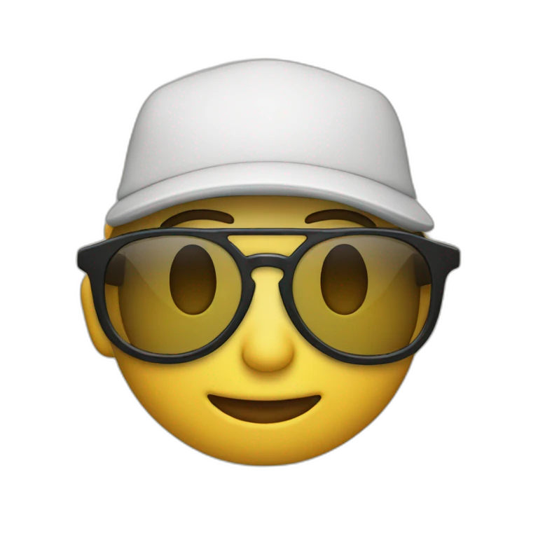 gorra de lado con lentes  emoji