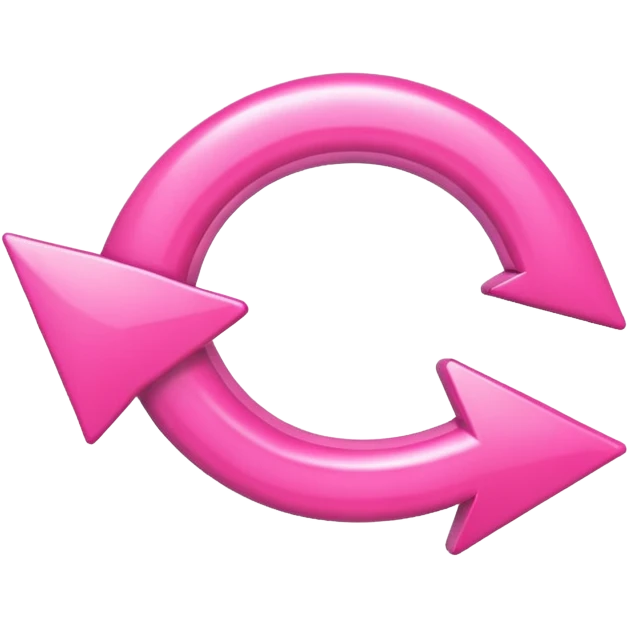 Pink curved arrow emoji