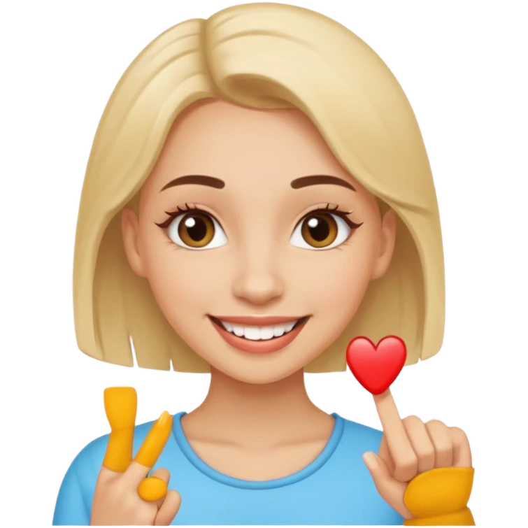 Emoji de una chica con el dedo sobre una esquina de los dientes sonriendo de forma coqueta   emoji