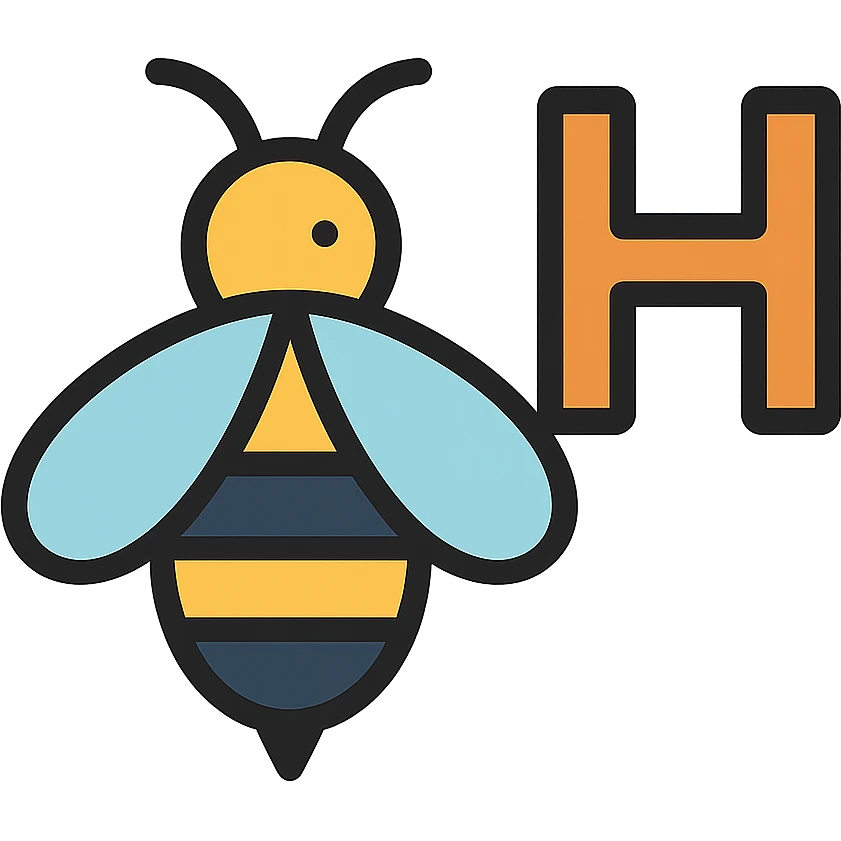 honey bee with the letter H emoji