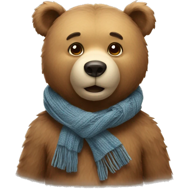 Bear with scarf emoji