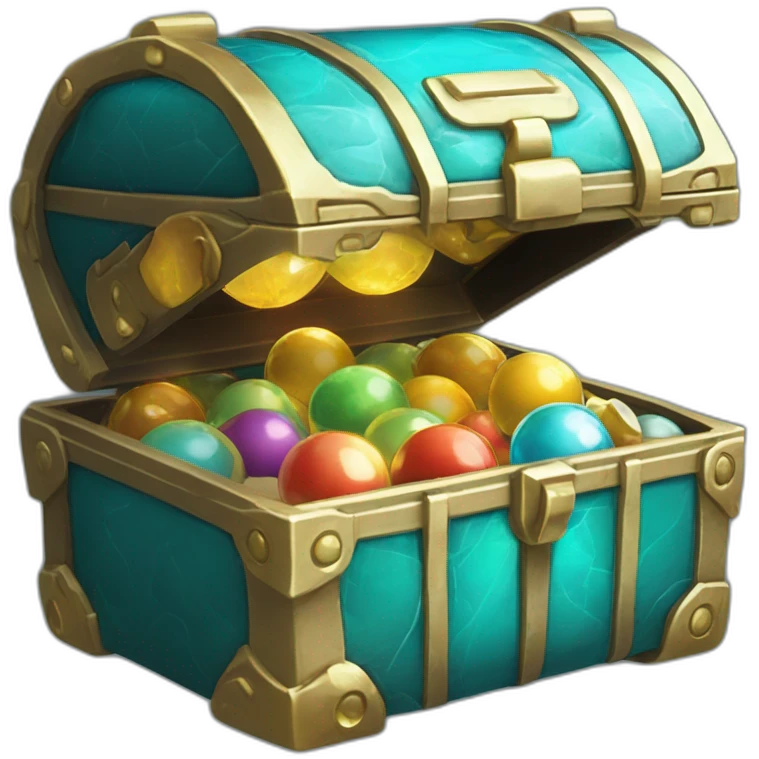 Pokemon Game LootCase Color Cyan Rich Treasure Legendary Epic Pokeballs Pokemons and Pokemon Items Inside this have Shiny Glow emoji