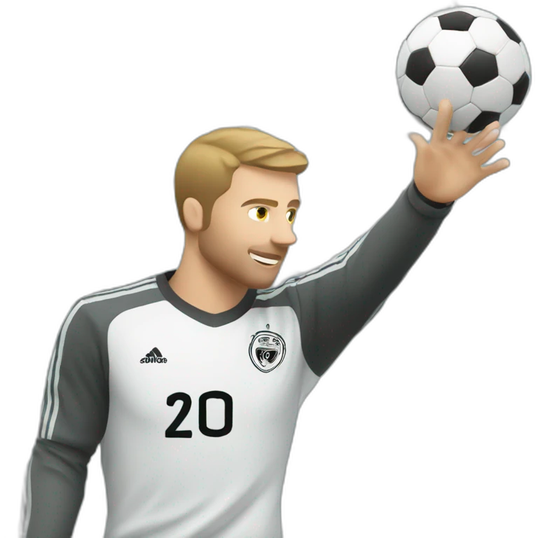 White European football player shooting in goal emoji