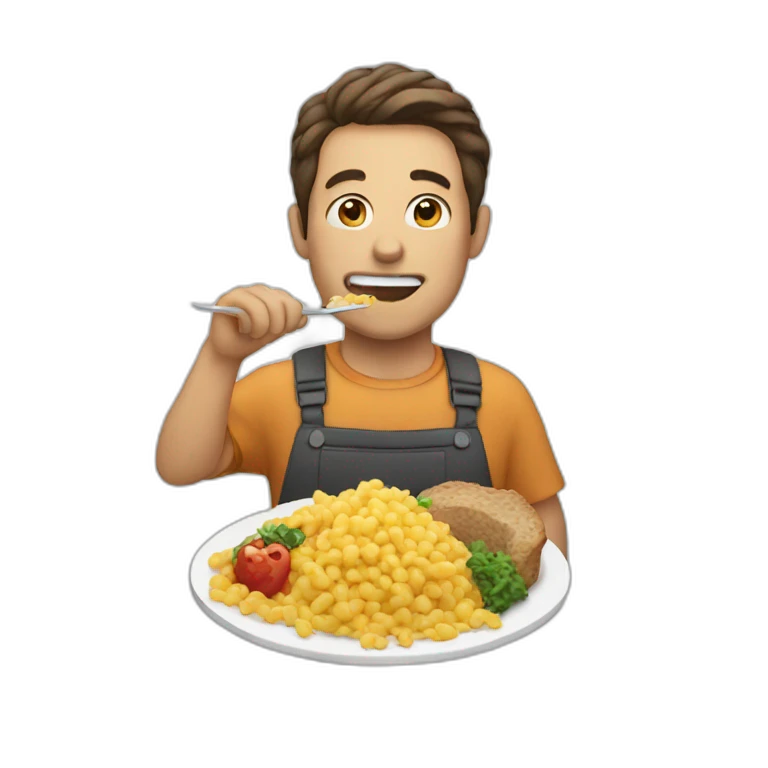 man eating food emoji