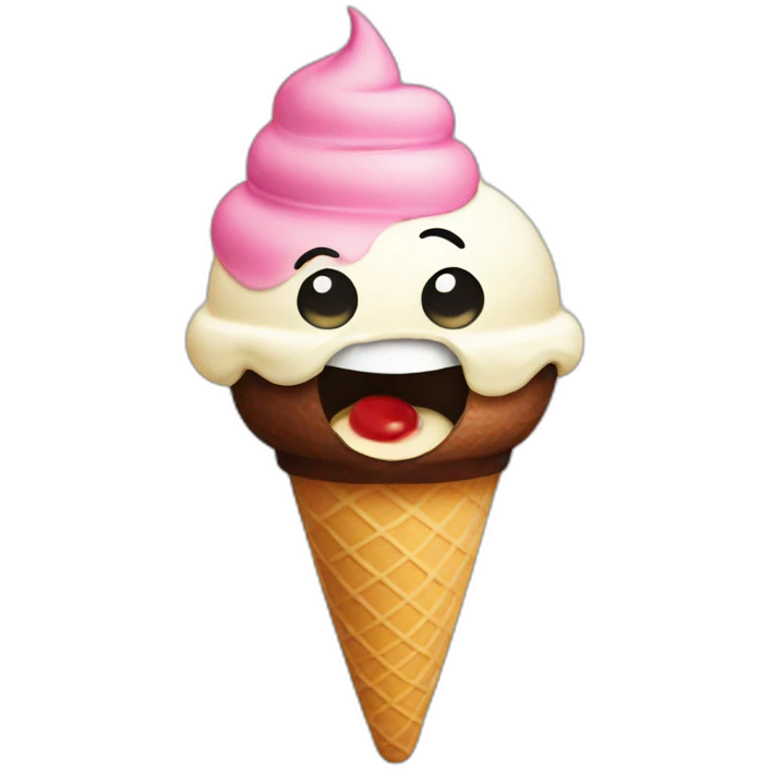 Letter B eating ice cream emoji