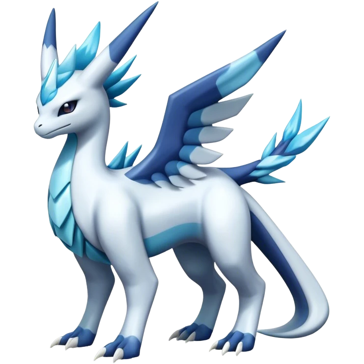 lugia-dialga-suicune-Glaceon-hybrid, full body emoji