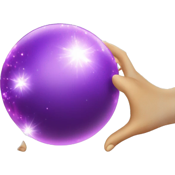 fortune ball empty with hands and sparkles  emoji