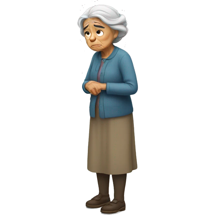 old woman sad standing  emoji