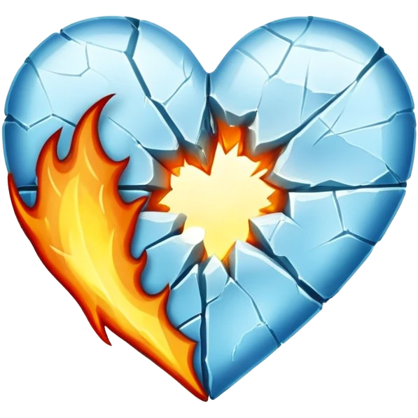 half fire half ice heart emoji