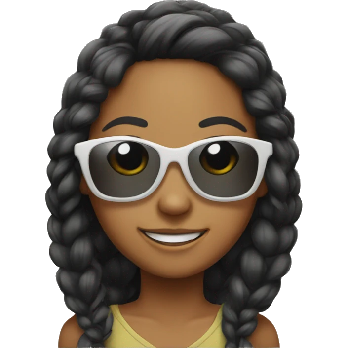girls with sunglasses and smiles emoji