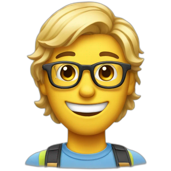 nerd with braces smiling with a thumbsup emoji