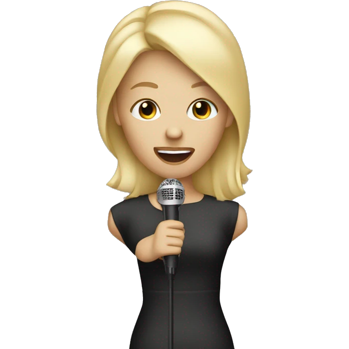 Blonde girl singing into a microphone emoji