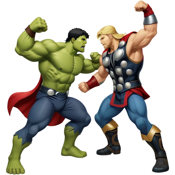 Hulk and Thor fighting each other emoji