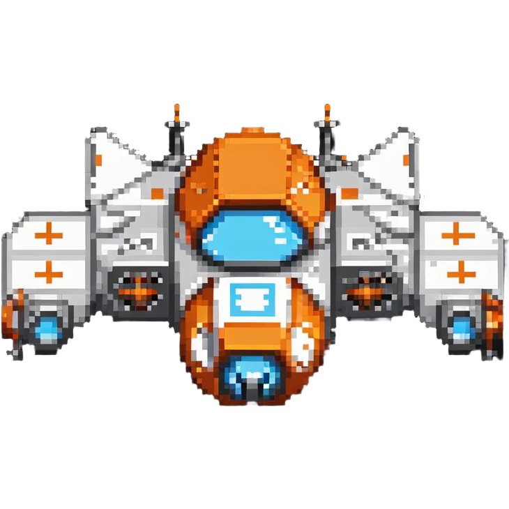 Compact space cruiser with orange accents emoji