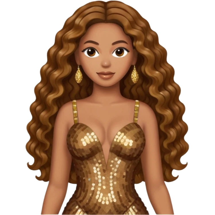 Beyonce with brown long hair emoji