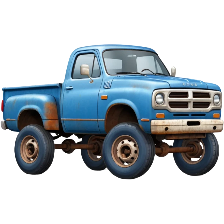 1998 dodge truck two wheels on the back blue emoji