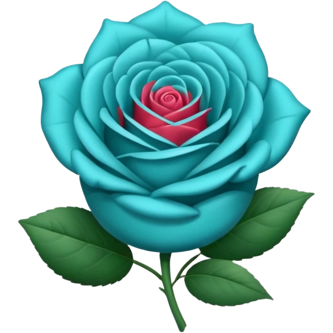 Una rosa de color turquesa emoji