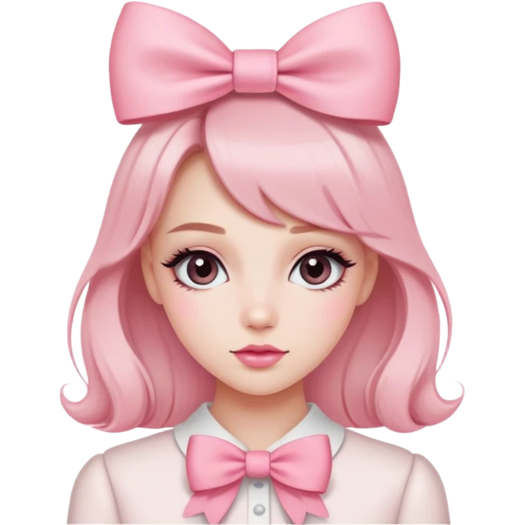 Coquette pink bow girly clean girl vibe￼ emoji
