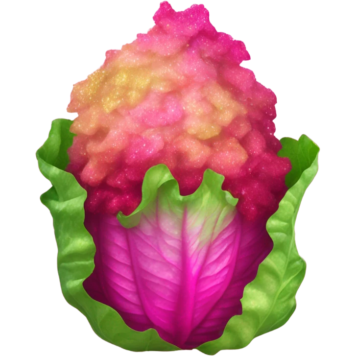 Hot pink ombre lettuce with glitter  emoji