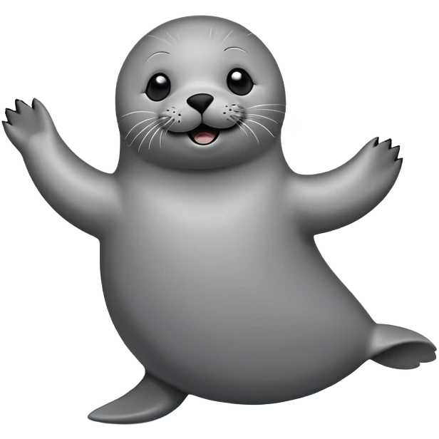 A seal grooves to the beat, dancing joyfully on the ice with flips and twirls! emoji