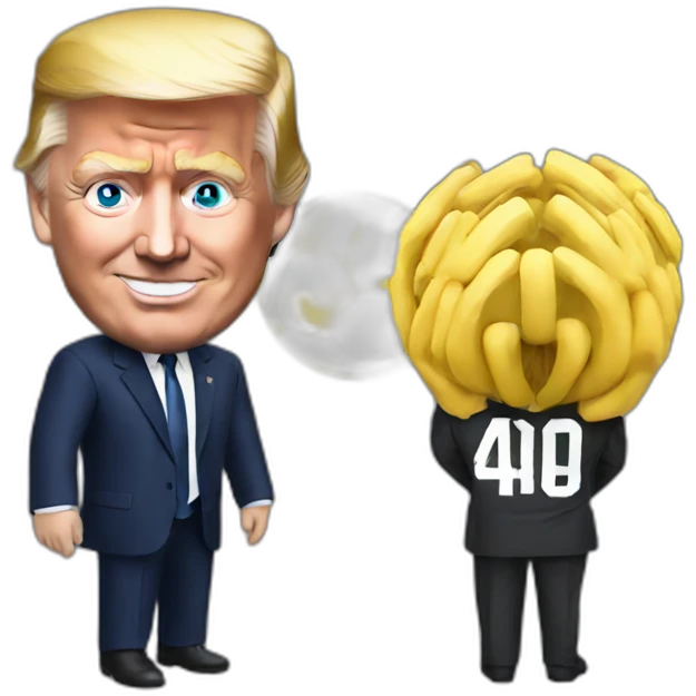 Trump holding Messi emoji