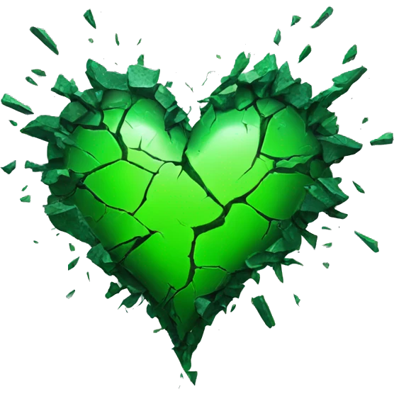 shattered green heart emoji
