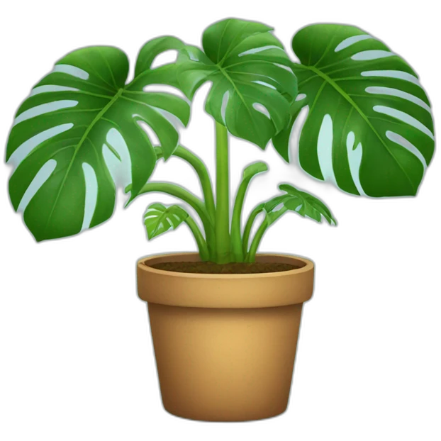 Monstera plant in pot emoji