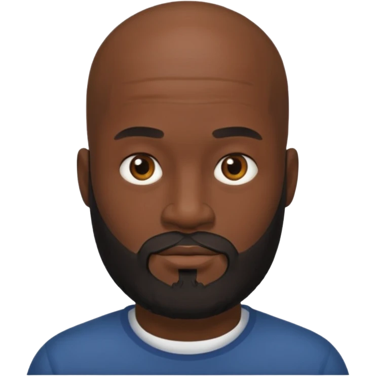 Black bald head beard emoji