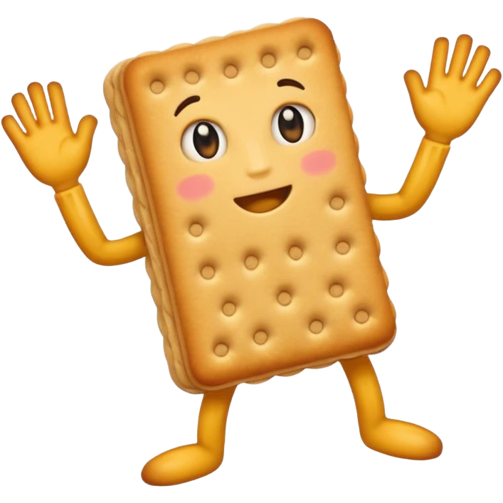 Cracker with hands and legs emoji