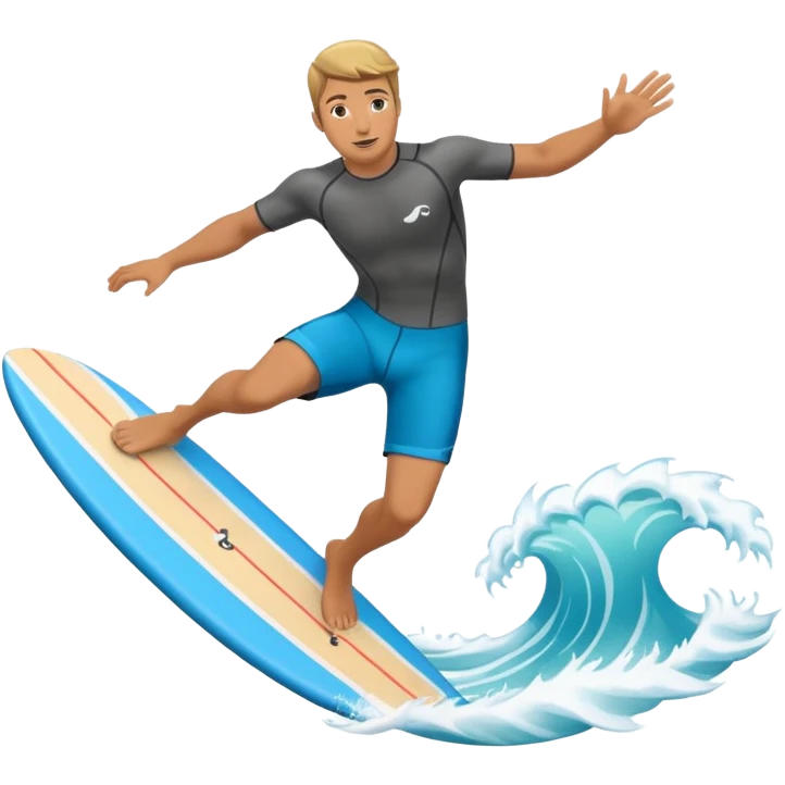 wake surfer jumping a wave emoji