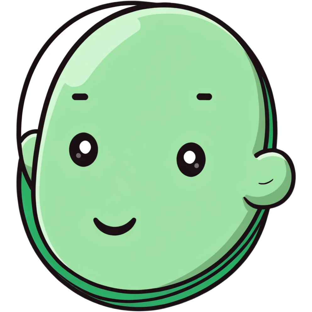 character with oval-shaped head with flat top emoji