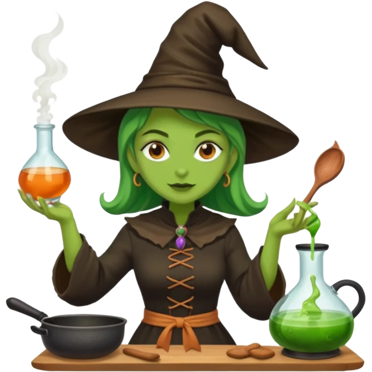 green witch cooking potion emoji