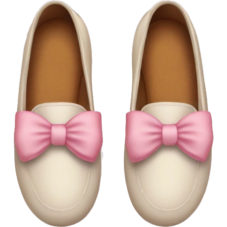 Loafers with a soft pink bow emoji
