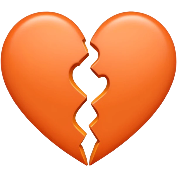 Make a half gray and half orange heart emoji (left is gray and right is orange) emoji