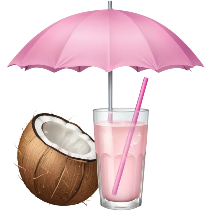 coconut drink with light pink umbrella emoji