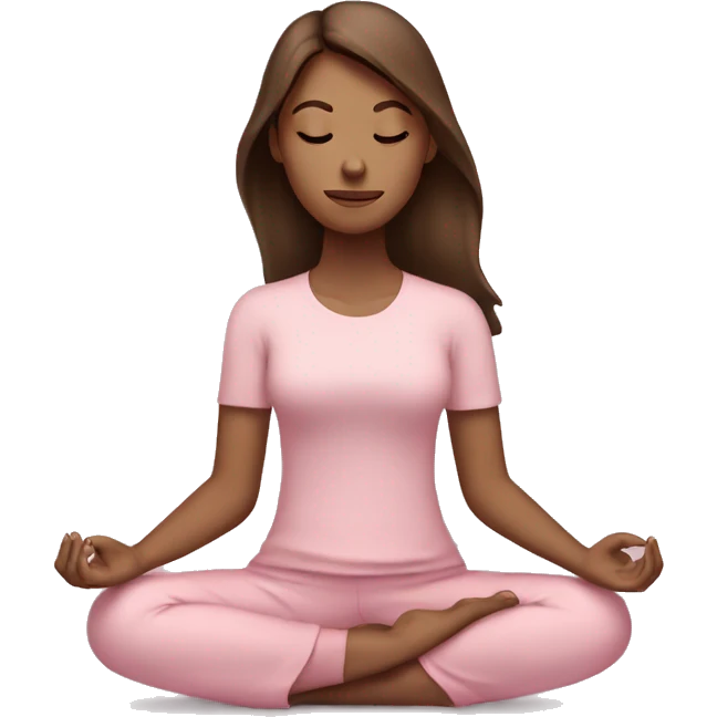 Meditating brown hair girl light pink clothes  emoji
