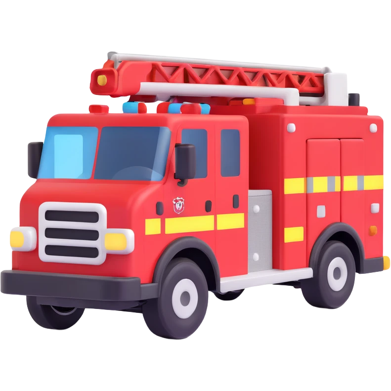 red and black fire truck emoji