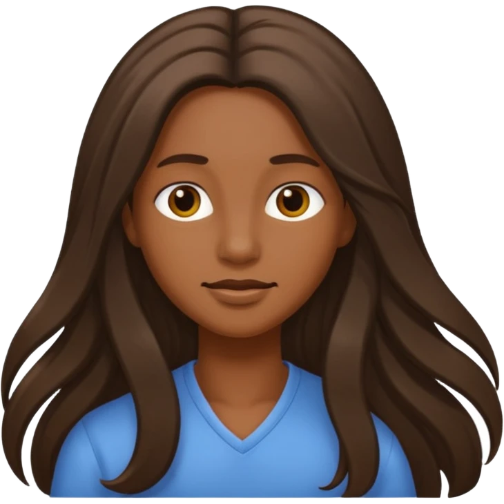 with long hair and darker emoji