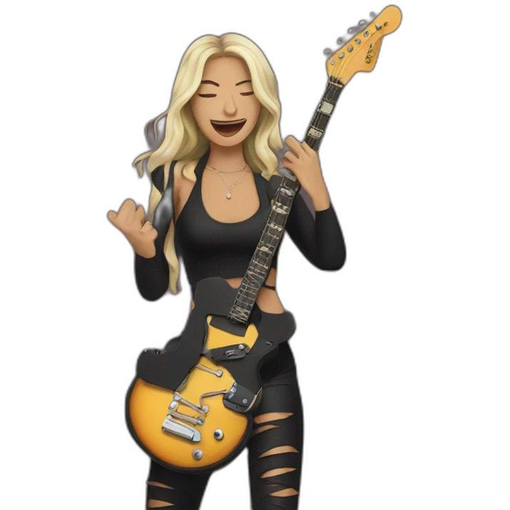 woman doing rock music emoji