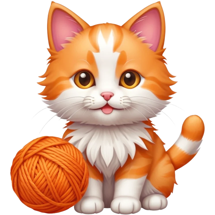 playful kitten with a ball of yarn emoji