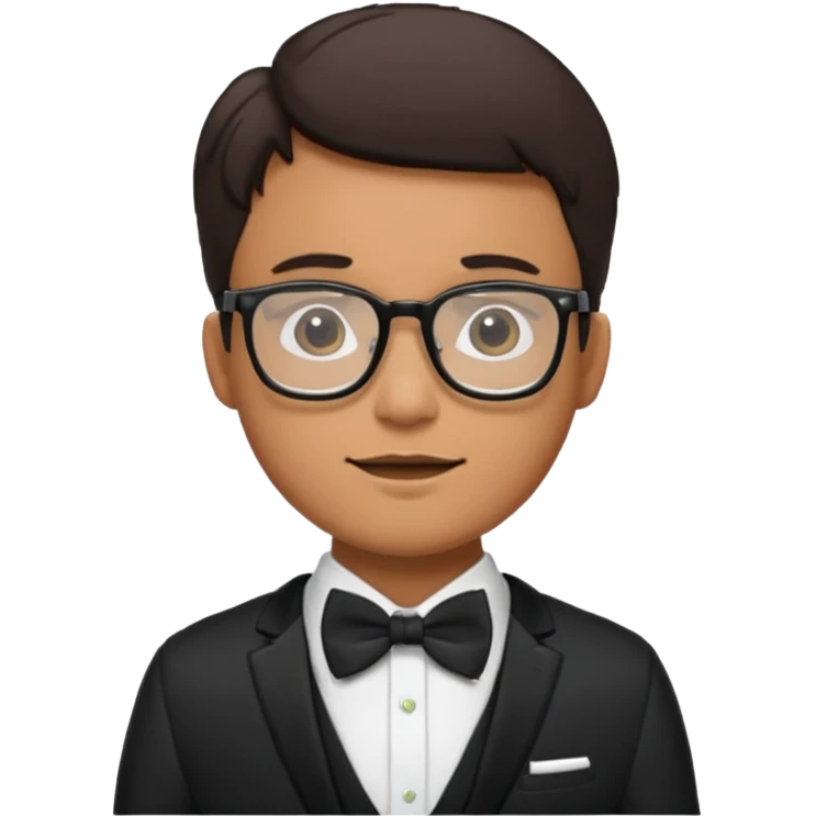 man with bowtie, jacket and glasses emoji