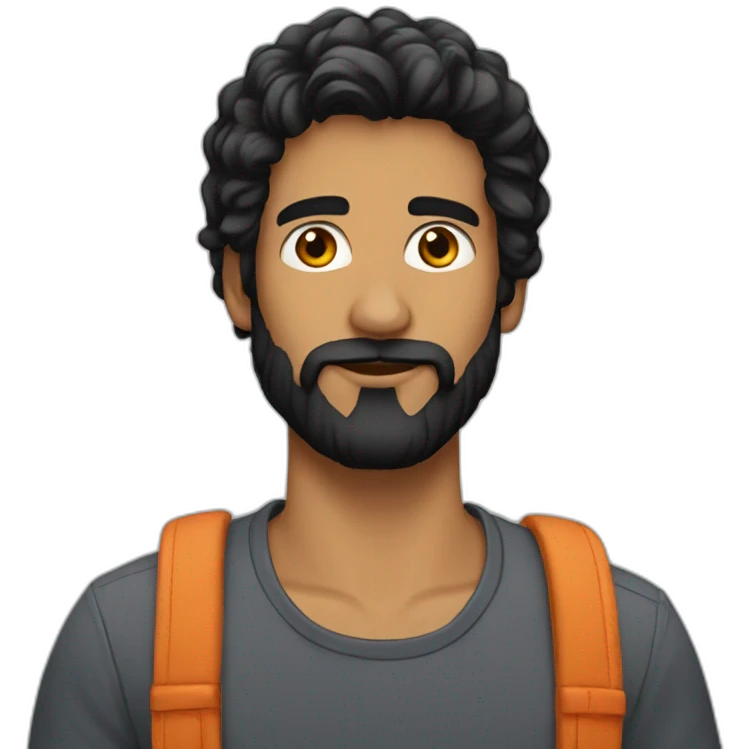 Young-man-black-hair-black-beard emoji
