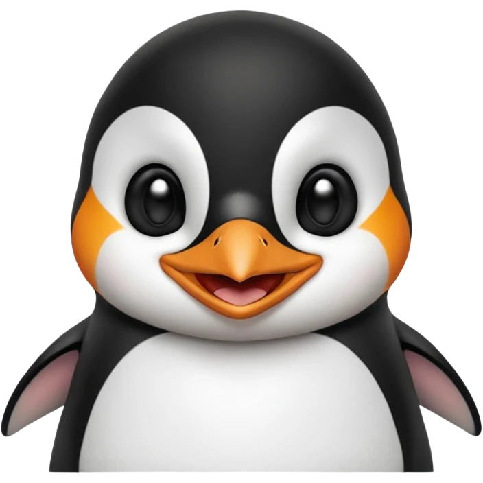 Realistic penguin laughs emoji