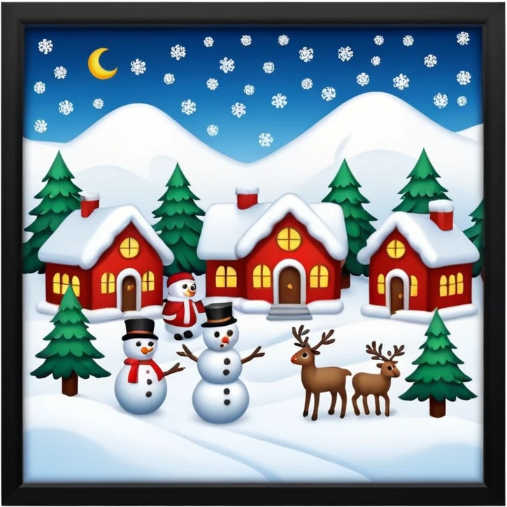 Snow covered christmas scene emoji