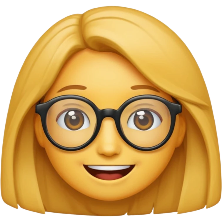 Emoji con lentes nariz grande y cabello a los lados emoji