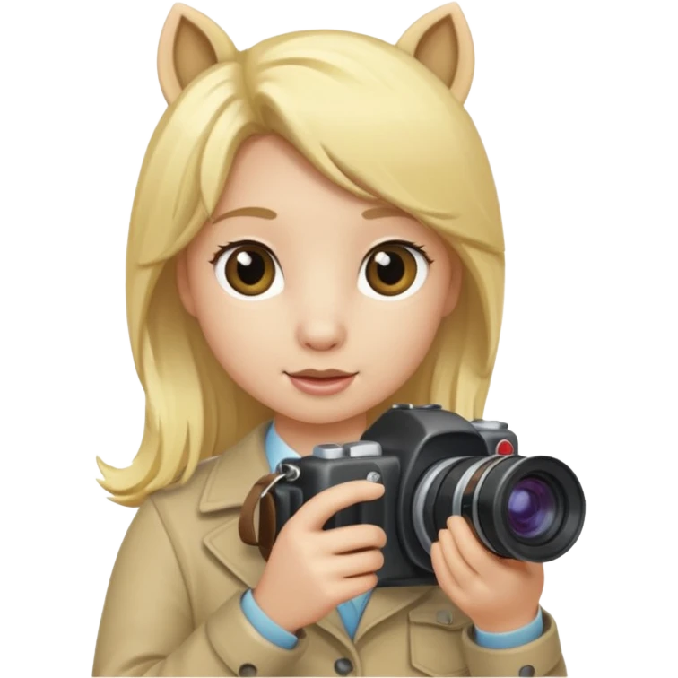 pony blonde taking photo emoji